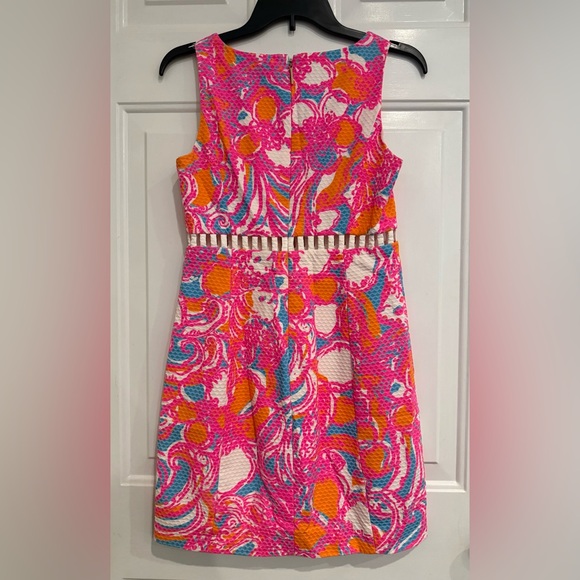 🌴 Lilly Pulitzer Iggy Shorely Blue “Feeling Tanked” Mini Shift Dress – Size 2 - Picture 3 of 6